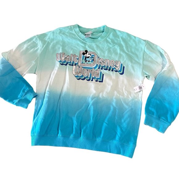 Disney Tops - NWT Disney World Blue White and Teal SweatShirt Size L